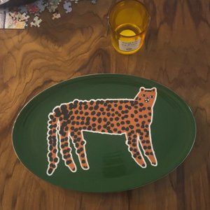 Anthropologie Marcello Velho Catwalk Cheetah Serving Platter